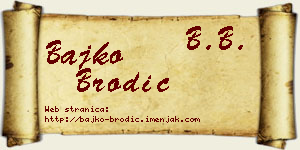 Bajko Brodić vizit kartica